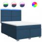 Preview: Boxspringbett mit Matratze Blau 140x190 cm Stoff