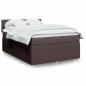 Preview: ARDEBO.de - Boxspringbett mit Matratze Dunkelbraun 140x190 cm Stoff