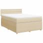 Preview: Boxspringbett mit Matratze Creme 140x190 cm Stoff