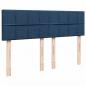 Preview: Boxspringbett mit Matratze Blau 140x190 cm Stoff