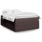 Preview: ARDEBO.de - Boxspringbett mit Matratze Dunkelbraun 140x190 cm Stoff