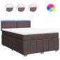 Preview: Boxspringbett mit Matratze Dunkelbraun 140x190 cm Stoff