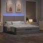 Preview: Ottoman-Bett mit Matratze & LEDs Taupe 180x200 cm Stoff