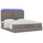 Preview: Ottoman-Bett mit Matratze & LEDs Taupe 180x200 cm Stoff