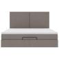 Preview: Ottoman-Bett mit Matratze & LEDs Taupe 180x200 cm Stoff