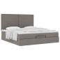 Preview: Ottoman-Bett mit Matratze Taupe 180x200 cm Stoff