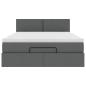 Preview: Ottoman-Bett mit Matratze Dunkelgrau 140x190 cm Stoff
