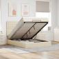 Preview: ARDEBO.de - Ottoman-Bett mit Matratze Creme 140x190 cm Stoff