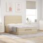 Preview: Ottoman-Bett mit Matratze Creme 140x190 cm Stoff