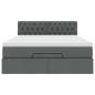 Preview: Ottoman-Bett mit Matratze Dunkelgrau 140x190 cm Stoff
