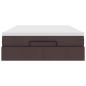 Preview: Ottoman-Bett mit Matratze Dunkelbraun 140x190 cm Stoff