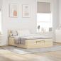 Preview: Ottoman-Bett mit Matratze Creme 140x190 cm Stoff