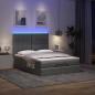 Preview: Ottoman-Bett mit Matratze & LEDs Dunkelgrau 140x190 cm Stoff