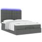 Preview: Ottoman-Bett mit Matratze & LEDs Dunkelgrau 140x190 cm Stoff