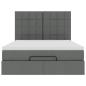 Preview: Ottoman-Bett mit Matratze & LEDs Dunkelgrau 140x190 cm Stoff