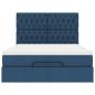 Preview: Ottoman-Bett mit Matratze Blau 140x190 cm Stoff