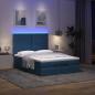 Preview: Ottoman-Bett mit Matratze & LEDs Blau 140x190 cm Stoff