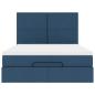 Preview: Ottoman-Bett mit Matratze & LEDs Blau 140x190 cm Stoff