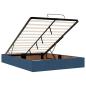Preview: Ottoman-Bett mit Matratze Blau 140x190 cm Stoff