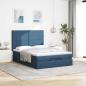 Preview: Ottoman-Bett mit Matratze Blau 140x190 cm Stoff