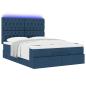 Preview: Ottoman-Bett mit Matratze & LEDs Blau 140x190 cm Stoff