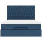 Preview: Ottoman-Bett mit Matratze & LEDs Blau 140x190 cm Stoff