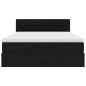 Preview: Ottoman-Bett mit Matratze Schwarz 140x190 cm Samt