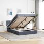 Preview: ARDEBO.de - Ottoman-Bett mit Matratze Dunkelgrau 140x190 cm Samt