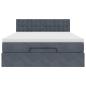 Preview: Ottoman-Bett mit Matratze Dunkelgrau 140x190 cm Samt