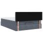 Preview: Ottoman-Bett mit Matratze Dunkelgrau 140x190 cm Samt