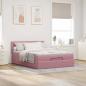 Preview: Ottoman-Bett mit Matratze Rosa 140x190 cm Samt