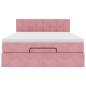 Preview: Ottoman-Bett mit Matratze Rosa 140x190 cm Samt