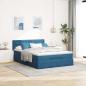 Preview: Ottoman-Bett mit Matratze Dunkelblau 140x190 cm Samt