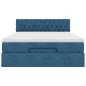 Preview: Ottoman-Bett mit Matratze Dunkelblau 140x190 cm Samt