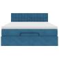 Preview: Ottoman-Bett mit Matratze & LEDs Dunkelblau 140x190 cm Samt