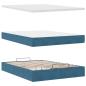 Preview: Ottoman-Bett mit Matratze & LEDs Dunkelblau 140x190 cm Samt