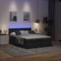 Preview: Ottoman-Bett mit Matratze & LEDs Schwarz 140x190 cm Stoff
