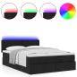 Preview: Ottoman-Bett mit Matratze & LEDs Schwarz 140x190 cm Stoff