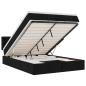 Preview: ARDEBO.de - Ottoman-Bett mit Matratze & LEDs Schwarz 140x190 cm Stoff