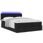 Preview: Ottoman-Bett mit Matratze & LEDs Schwarz 140x190 cm Stoff