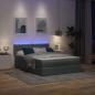 Preview: Ottoman-Bett mit Matratze & LEDs Dunkelgrau 140x190 cm Stoff