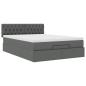 Preview: Ottoman-Bett mit Matratze & LEDs Dunkelgrau 140x190 cm Stoff