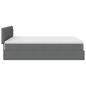 Preview: Ottoman-Bett mit Matratze & LEDs Dunkelgrau 140x190 cm Stoff