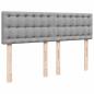 Preview: Ottoman-Bett mit Matratze & LEDs Hellgrau 140x190 cm Stoff