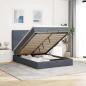 Preview: ARDEBO.de - Ottoman-Bett mit Matratzen & LEDs Dunkelgrau 140x190 cm Samt