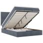 Preview: Ottoman-Bett mit Matratzen & LEDs Dunkelgrau 140x190 cm Samt