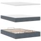 Preview: Ottoman-Bett mit Matratzen & LEDs Dunkelgrau 140x190 cm Samt