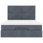 Preview: Ottoman-Bett mit Matratzen & LEDs Dunkelgrau 140x190 cm Samt