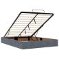 Preview: Ottoman-Bett mit Matratzen & LEDs Dunkelgrau 140x190 cm Samt