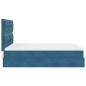 Preview: Ottoman-Bett mit Matratzen & LEDs Dunkelblau 140x190 cm Samt